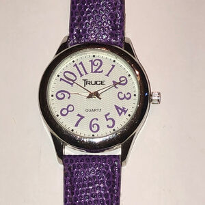 Truce Brand Purple Faux Leather Band Boho Retro Watch Wristwatch